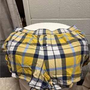 Plaid Yellow and Blue Women's Shorts